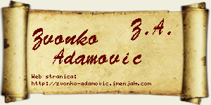 Zvonko Adamović vizit kartica